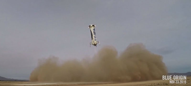 video of blue origin rocket landing