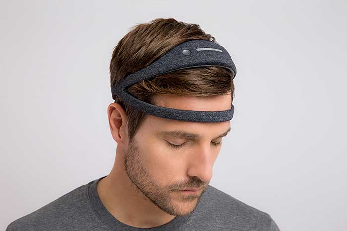 better and deeper sleep with Dreem Headbands at Pullman Hotels - guest woman sleeping with headband