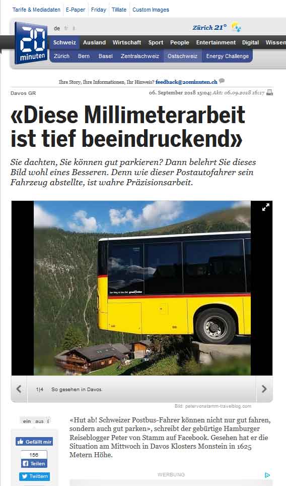 Bus ride from Davos to Monstein by Peter von Stamm